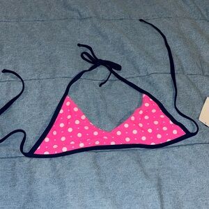 New NWT pink polkadot bikini top old navy large 10/12